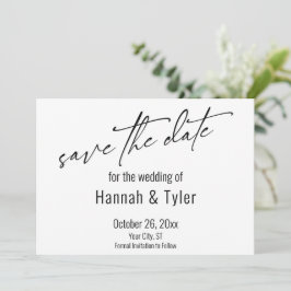 Eenvoudige Elegant handschrift Script Typografie Save The Date