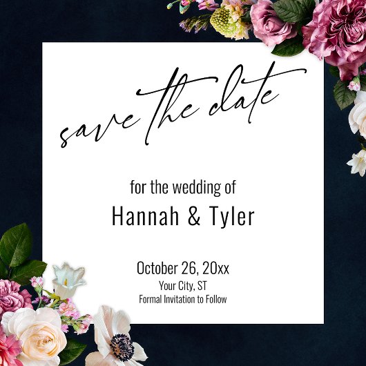 Eenvoudige Elegant handschrift Script Typografie Save The Date