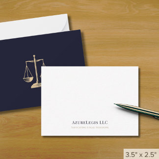 Eenvoudige Elegant Justice Scale Legal Note Kaart Notitiekaartje