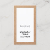 Eenvoudige Elegant Kraft Paper White Consultant Visitekaartje (Voorkant)