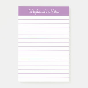 Eenvoudige Elegant Lavender Chic Lined Personated Post-it® Notes