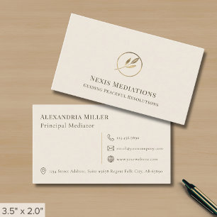 Eenvoudige Elegant Leaf Logo Visitekaartje