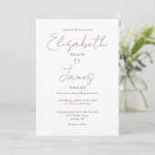 Eenvoudige Elegant Mauve Script QR Code Wedding Kaart (Staand voorkant)