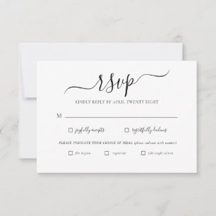 Eenvoudige Elegant minimalistische RSVP-uitnodigin Notitiekaartje