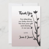 Eenvoudige Elegant Modern bladeren dank je Kaart (Voorkant)