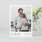 Eenvoudige Elegant Modern Custom Save the Date Pho Kaart (Staand voorkant)