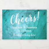 Eenvoudige Elegant Modern Marble Party Cheers Wedd Sparkling Wijnetiket (Enkel label)