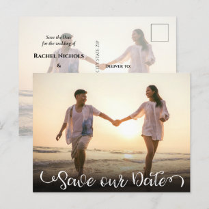 Eenvoudige Elegant Moderne Foto van het Manuscript Aankondigingskaart