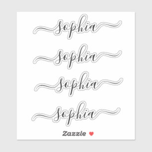 Eenvoudige Elegant Moderne Manuscript Naam Sticker