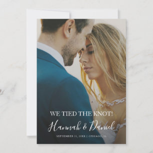 Eenvoudige Elegant Moderne Photo Elopement Wedding Aankondiging