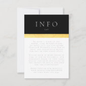 Eenvoudige Elegant Moderne Twee Toon Golden Info RSVP Kaartje (Voorkant)