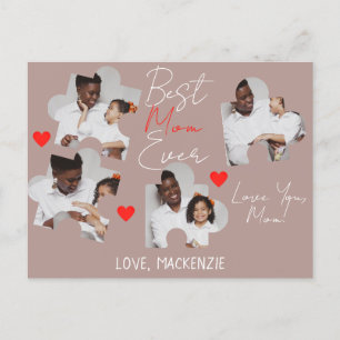 Eenvoudige Elegant Moederdag Puzzle Photo Collage Feestdagenkaart