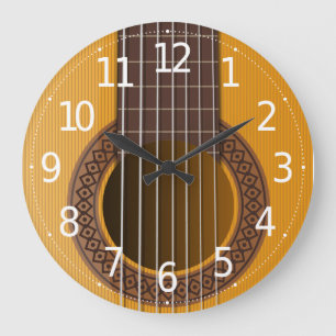 Eenvoudige Elegant Musical Guitar   Wandklok Grote Klok