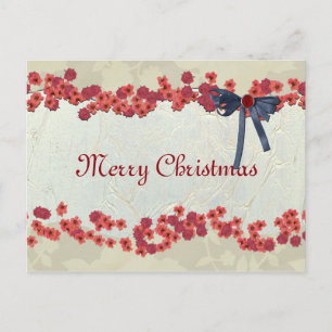 Eenvoudige Elegant Natural Flower Merry kerst Feestdagenkaart
