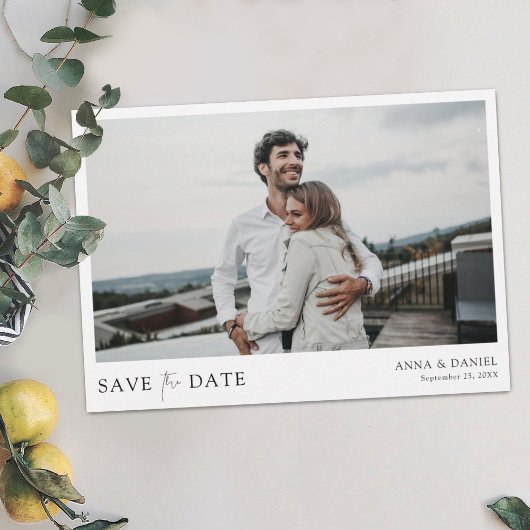 Eenvoudige Elegant Persoonlijke Foto slaat de datu Save The Date