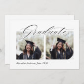 Eenvoudige Elegant Photo Collage Afstuderen Kaart (Voorkant / Achterkant)