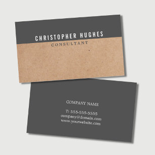 Eenvoudige Elegant PRINTED Kraft Grey Consultant Visitekaartje