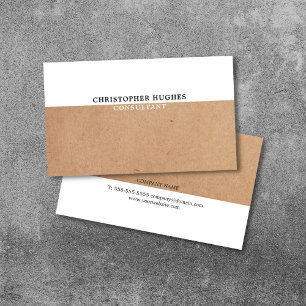 Eenvoudige Elegant PRINTED Kraft White Consultant Visitekaartje