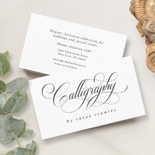 Eenvoudige Elegant Professional Calligrapher Servi Visitekaartje