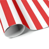 Eenvoudige Elegant Red en White Stripes Cadeaupapier (Rol Hoek)