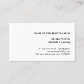 Eenvoudige Elegant Red White Hair Stylist Visitekaartje (Achterkant)