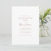 Eenvoudige Elegant Roos Gold Bachelorette Kaart (Staand voorkant)