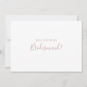 Eenvoudige Elegant Roos Gold Bridesmaid-conceptkaa Kaart