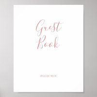Eenvoudige Elegant Roos Gold Guest Book Sign