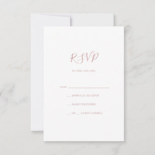 Eenvoudige Elegant Roos Gold RSVP-kaart RSVP Kaartje