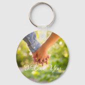 Eenvoudige Elegant Script Couple-foto Sleutelhanger (Voorkant)