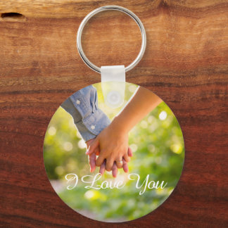 Eenvoudige Elegant Script Couple-foto Sleutelhanger