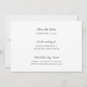 Eenvoudige Elegant Script Photo Save the Date Card Kaart (Achterkant)