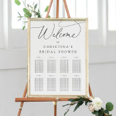 Eenvoudige Elegant Script Welcome & Seating Chart Poster