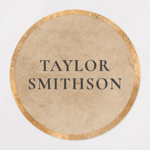 Eenvoudige Elegant Taupe Vintage Voeg Jouw naam Sc Labels