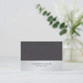Eenvoudige Elegant Texture Grey Faux Silver Attorn Visitekaartje (Staand voorkant)