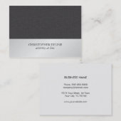 Eenvoudige Elegant Texture Grey Faux Silver Attorn Visitekaartje (Voorkant / Achterkant)