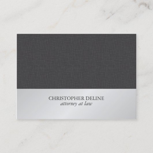 Eenvoudige Elegant Texture Grey Faux Silver Attorn Visitekaartje (Voorkant)