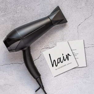 Eenvoudige Elegant textuur White Hair Stylist Vierkante Visitekaartje