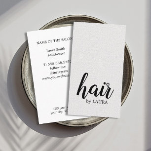 Eenvoudige Elegant textuur White Hair Stylist Visitekaartje