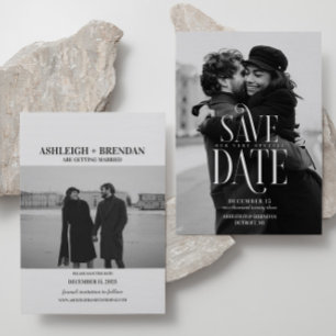 Eenvoudige Elegant Typografie Foto Save The Date
