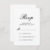 Eenvoudige Elegant Typography Wedding RSVP Card (Voorkant / Achterkant)
