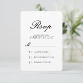 Eenvoudige Elegant Typography Wedding RSVP Card (Staand voorkant)