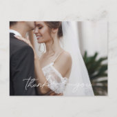 Eenvoudige Elegant Weddenschap Foto Dank je Briefkaart (Voorkant)