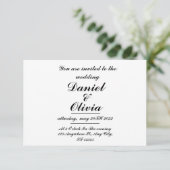 Eenvoudige Elegant Wedding Invitation Sjabloon Kaart (Staand voorkant)