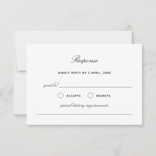 Eenvoudige Elegant Wedding Response Kaart RSVP (Voorkant)