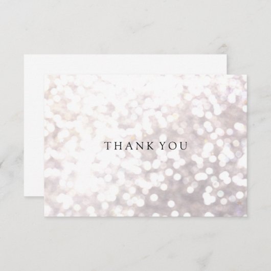 Eenvoudige Elegant White Bokeh Hartelijk dank Bedankkaart (Voorkant / Achterkant)