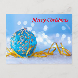 Eenvoudige Elegant White Decor Red Ball Merry Kers Feestdagenkaart