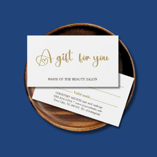 Eenvoudige Elegant White Faux Gold Beauty-kaartje Visitekaartje
