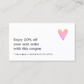 Eenvoudige Elegant White Rose Heart Coupon (Voorkant)