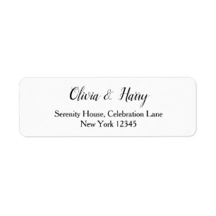 Eenvoudige Elegant White Wedding Return-adreslabel Etiket